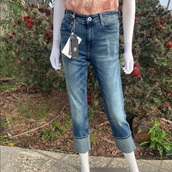 NWT G-STAR High Rise Fold Cuff Straight Leg Jeans - Picture 2 of 15
